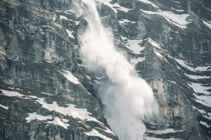 a view of a snow covered mountain