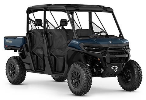 Black off-road utility vehicle with a rugged design and six seats.